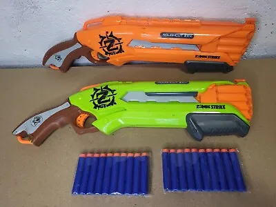 Buy Nerf Zombie Strike Roughcut Pump Action Shotgun Bundle SUPER RARE SET + Bullets  • 24.99£