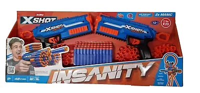 Buy X-Shot Insanity  2x Manic 48 Darts By ZURU For Kids Toys • 24.49£