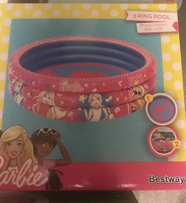 Buy Brand New 3 Ring Barbie Swimming Pool  48” X 12  Padding Pool (j) • 12.99£