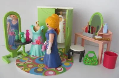 Buy Playmobil Dollshouse Bedroom Furniture & Lady Figure, Dresses, Make Up NEW • 15.99£