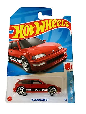 Buy Hot Wheels ‘90 Honda Civic Ef Red 2023 Jdm Car Rarer Long Card V-nice See Photos • 8.90£