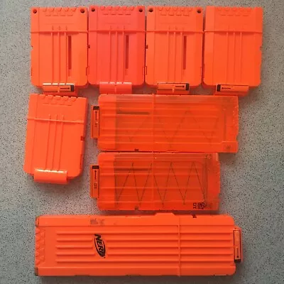 Buy Nerf Ammo Dart Clip Orange Magazines Bundle X 8 | Includes 18 , 12 , 10 & 6 • 15.49£