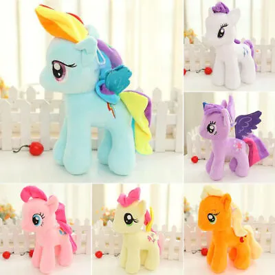 Buy 25cm My Little Pony Large Stuffed Plush Soft Teddy Doll Toys Kid Birthday Gift • 13.19£