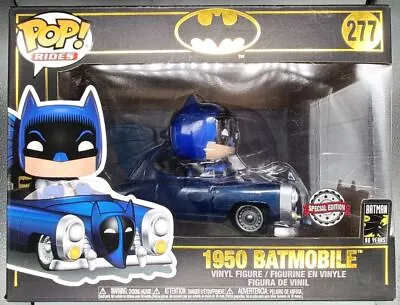 Buy Funko POP #277 1950 Batmobile (Blue) - Metallic - Rides DC Batman 80th Vaulted • 31.99£