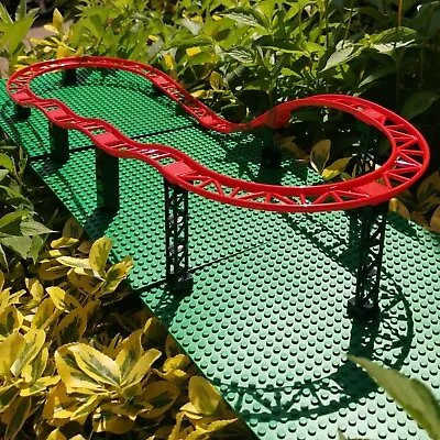 Buy ⭐LEGO 10x RED Track Piece Roller Coaster Big Dipper With Ramps + Support Girders • 52.99£