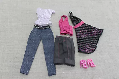 Buy 2006 Barbie #K8495 Fashion Fever Incomplete Pack Dress Top Pants Black Pink • 25.61£