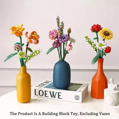 Buy Building Block Flowers Lego Gift DIY Home Decor Housewarming • 14.99£