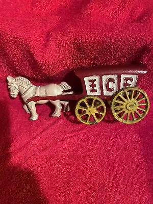 Buy Cast Iron Horse Drawn Ice Wagon Hand-painted Antique Toy Hand Painted • 38.61£