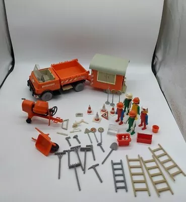 Buy VINTAGE PLAYMOBIL - TIP TRUCK + WORK TRAILER & Construction Workers /  Tools 70s • 7.99£