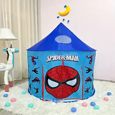 Buy Pop Up Play House ( Tents For Kids ) Blue Spiderman Themed Tent For Boys Age 2-9 • 24.99£