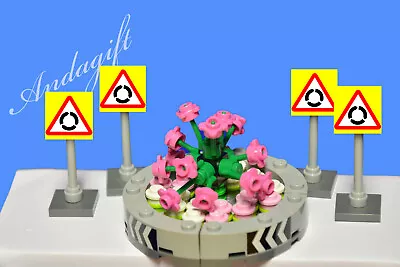 Buy LEGO Pieces Roundabout With 4 Road Signs Flowers And Decals NEW • 9.49£