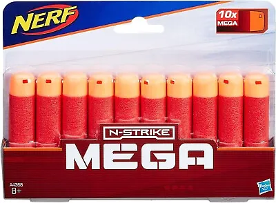 Buy Nerf Refill Soft Darts N- Strike Mega 10 Pack Red A4368000 Nerf Accessories • 6.99£