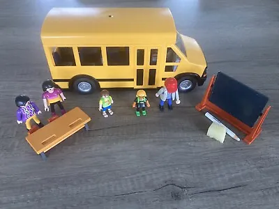 Buy Playmobil School Bus Bundle With 5 X Figures, School Desk And Blackboard   • 8£