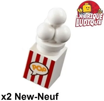 Buy LEGO 2x Brick Decorated Brick Food Cornet Bag Popcorn Box 3005pb028 +6254 • 2.46£