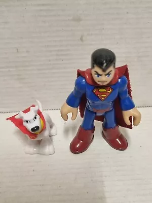 Buy Fisher Price Dc Superman & Super Dog   Imaginext Figures • 7.50£