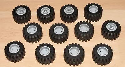 Buy LEGO 12x Light Bluish Grey 6014b Wheels 11mm D. X 12mm And Tyres. • 2.49£