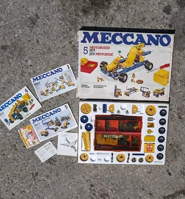 Buy Meccano 1978 Outfit 5 Motorised Instruction Booklets Part Complete Set Retro Kit • 40£