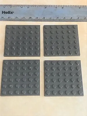Buy Lego 4 X Flat Square Base Plate / Baseplate 6 X 6 Pin Dark Grey Technic Colour • 1.99£