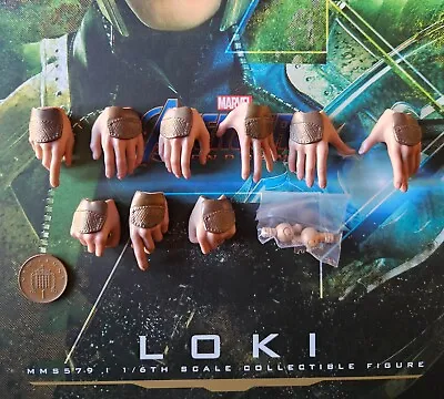Buy Hot Toys Avengers Endgame Loki MMS579 Hands X 9 & Pegs Loose 1/6th Scale • 34.99£