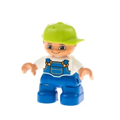 Buy 1x LEGO Duplo Figure Child Boy Dungpants Blue T-Shirt White Basecap 47205pb025 • 4.29£