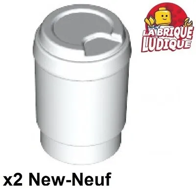 Buy LEGO 2x Minifig Utensil Cup Mug Cup Take Out Cup Lid White/White 15496 • 2.59£