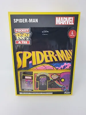 Buy Spiderman Pocket Pop And Tee Size Large Marvel Funko Pop Vinyl T-Shirt • 17.99£