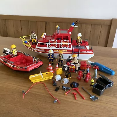 Buy Playmobil Fire Service Boat Dinghy Motorbike Lots Accessories • 18£