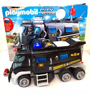 Buy Playmobil City Life Action 9360 Police Swat Truck With Working Light & Sound • 19.99£