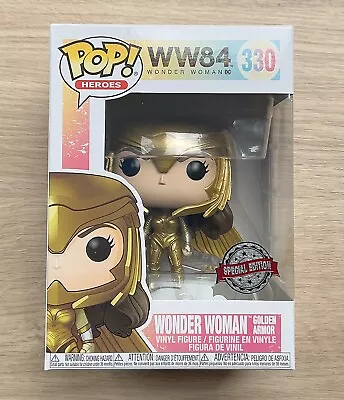 Buy Funko Pop WW84 Wonder Woman Golden Armor #330 + Free Protector • 9.99£