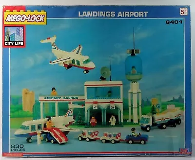 Buy MEGO LOCK 80's #6401 CITY LIFE LANDINGS AIRPORT 830 Pcs UNUSED SEALED BAGS BOXED • 94.49£