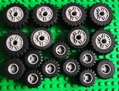 Buy LEGO Grey Wheels Tires Hole Round Holder Pin 6014ac01 6014a 6015 56902 Bundle • 4.49£