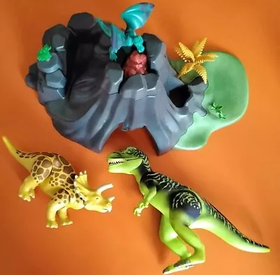 Buy Playmobil 5230 Exploding Volcano Island 2 Large Dinosaur Dragon T-Rex Triceratop • 27£