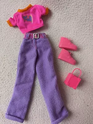 Buy Barbie Fashion Avenue Teen Skipper Pink/Purple Heart Outfit Mattel, Rare! • 15£