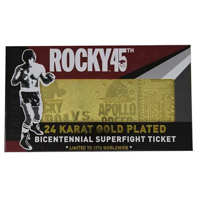 Buy Rocky Replica 45th Anniversary Bicentennial Superfight Ticket Plated Gold 466472 • 42.82£