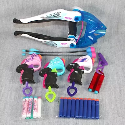 Buy NERVE REBEL Girls Gun Crossbow Blaster Gun & Accessory Pink Purple Toys Lot • 34.02£