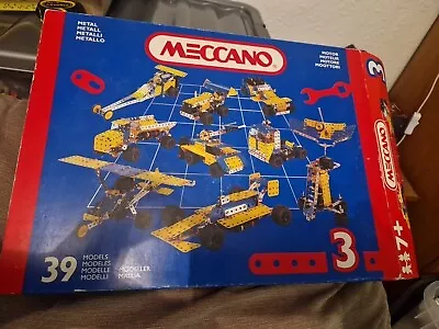 Buy Vintage Meccano Set 3 ,incomplete In Original Box With Three Book Let & Manuals • 7.99£