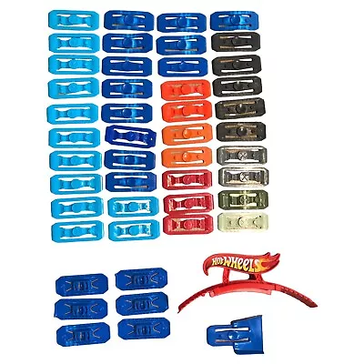 Buy Hot Wheels Mattel Blue Orange Red Gray Track Connector Pieces Lot Of 48 Total • 28.66£