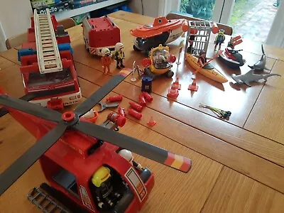 Buy Playmobil Bundle Fire Engine Helicopter Submarine Sharks Boat • 25£