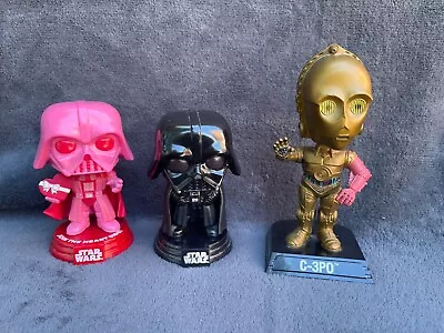 Buy Funko Pop Star Wars Bundle Limited Edition Valentines PinkVader C3PO Darth Vader • 14.99£