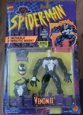 Buy Marvel SuperHeroes VENOM II Removable Mask ToyBiz 1995 Mint On Card Spider-Man • 25£