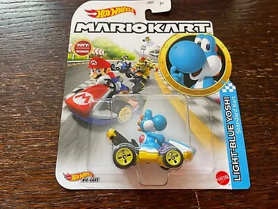 Buy RARE HOT WHEELS Mario Kart Die Cast Car - LIGHT-BLUE YOSHI Standard Kart • 11.99£