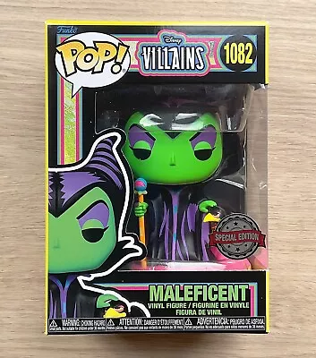 Buy Funko Pop Disney Villains Maleficent Black Light #1082 + Free Protector • 24.99£