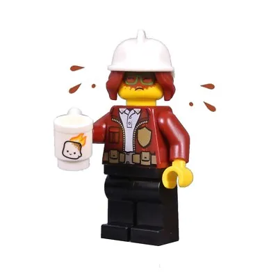 Buy LEGO® City TV Freya McCloud Cocoa Splash 2 Face Fire Chief Minifigure 60271 • 5.99£