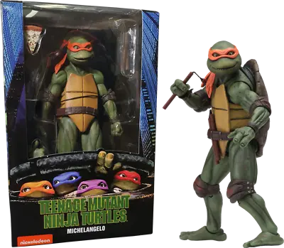 Buy 1990 Michelangelo Teenage Mutant Ninja Turtles Movie TMNT 18cm Action Figure NECA • 42.99£