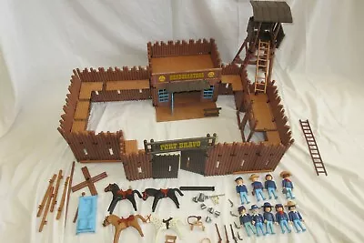 Buy Vintage Playmobil Western Fort Bravo 3773 With Extra Figures Horses (incomplete) • 19£