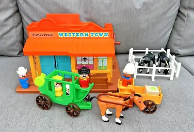 Buy Rare Vintage Fisher Price Play Family Western Town • 23.99£