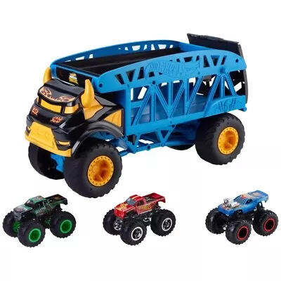 Buy Hot Wheels Monster Mover Vehicle Transporter For Loading With 3 Trucks Included* • 59.99£