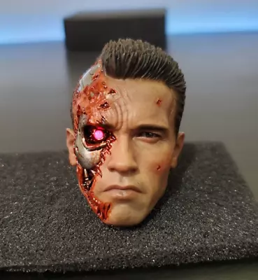 Buy Terminator 2 Head Sculpt Hot Toys DX13 T-800 Battle Damaged 1/6 Scale • 149.99£