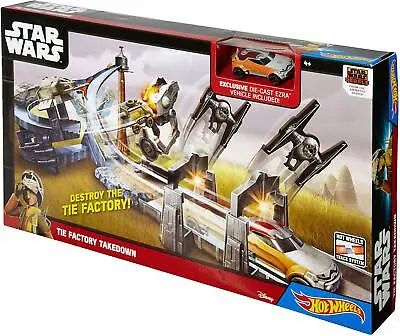 Buy Hot Wheels Star Wars TIE Factory Takedown Track Set With Toy Die Cast Vehicle  • 17.99£