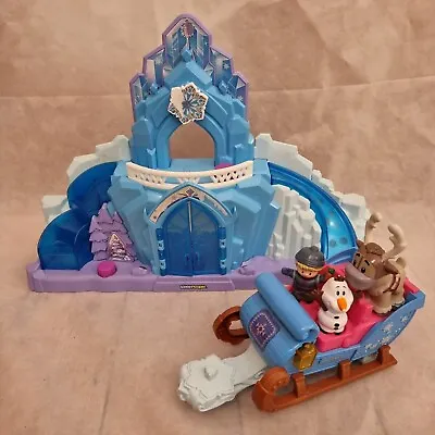 Buy Fisher Price Little People Frozen Elsa Light & Sound Ice Palace-sleigh & Figures • 34.99£